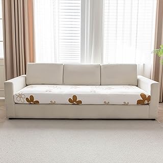 HOKIPO Stretchable Fleece Textured Seat Cushion Cover, 3 Seater, Russet Brown (AR-5342-BR) Price In India