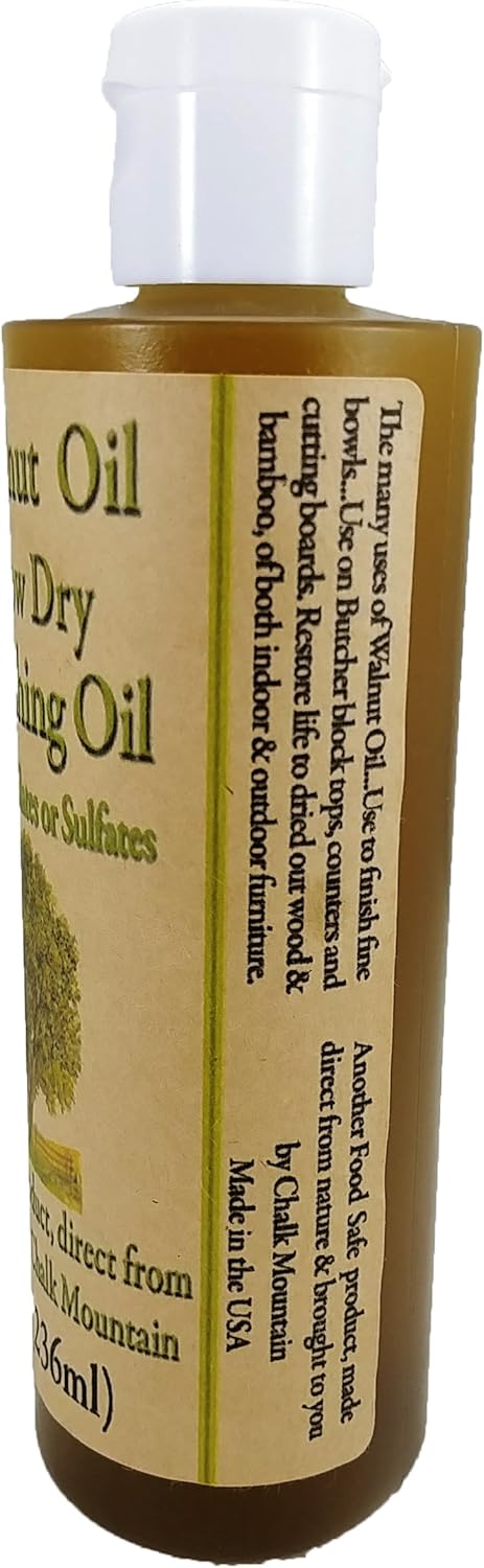 Walnut Oil Wood Finisher, Restorer and Sealer. Food Safe Preserve & Beautify Finished & Unfinished Wood (8oz)