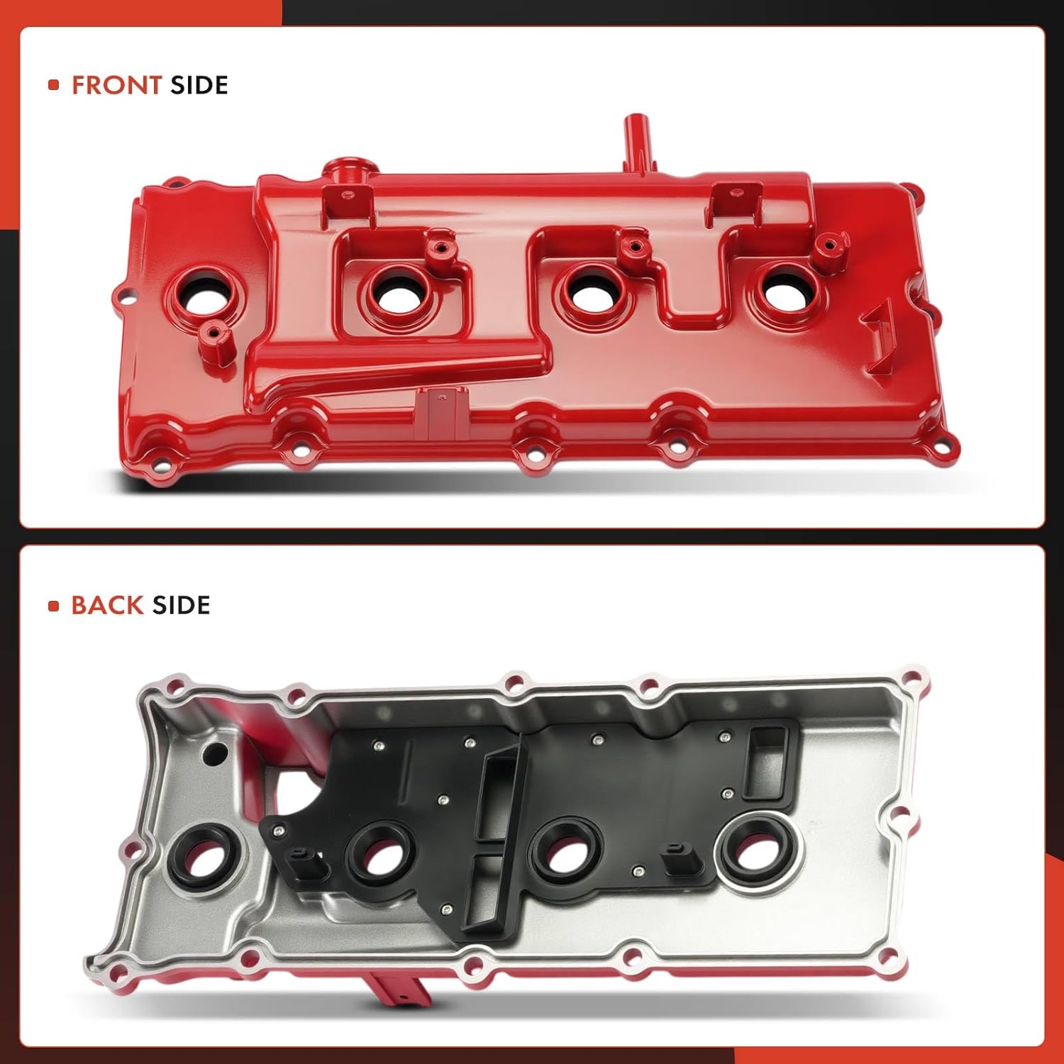 A-Premium Upgraded Aluminum Left and Right Engine Valve Cover with Gasket and Oil Filler Cap Compatible with Nissan Pathfinder 2008-2012, Titan 2004-2015, Armada, NV2500, NV3500 & Infiniti QX56, 5.6L