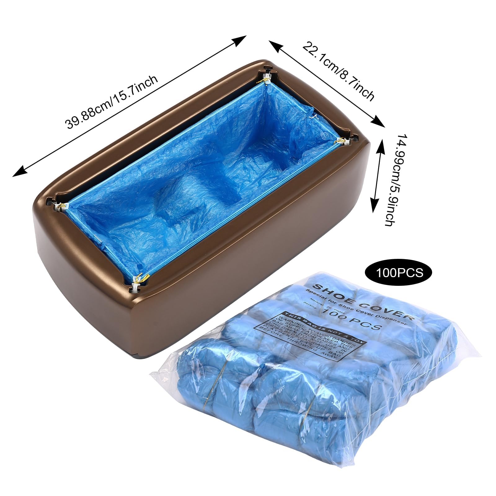 Dispenser automatico di copriscarpe con 100 copriscarpe in plastica usa e getta, macchina protettiva portatile per casa, ufficio, supermercato, fabbrica, laboratorio