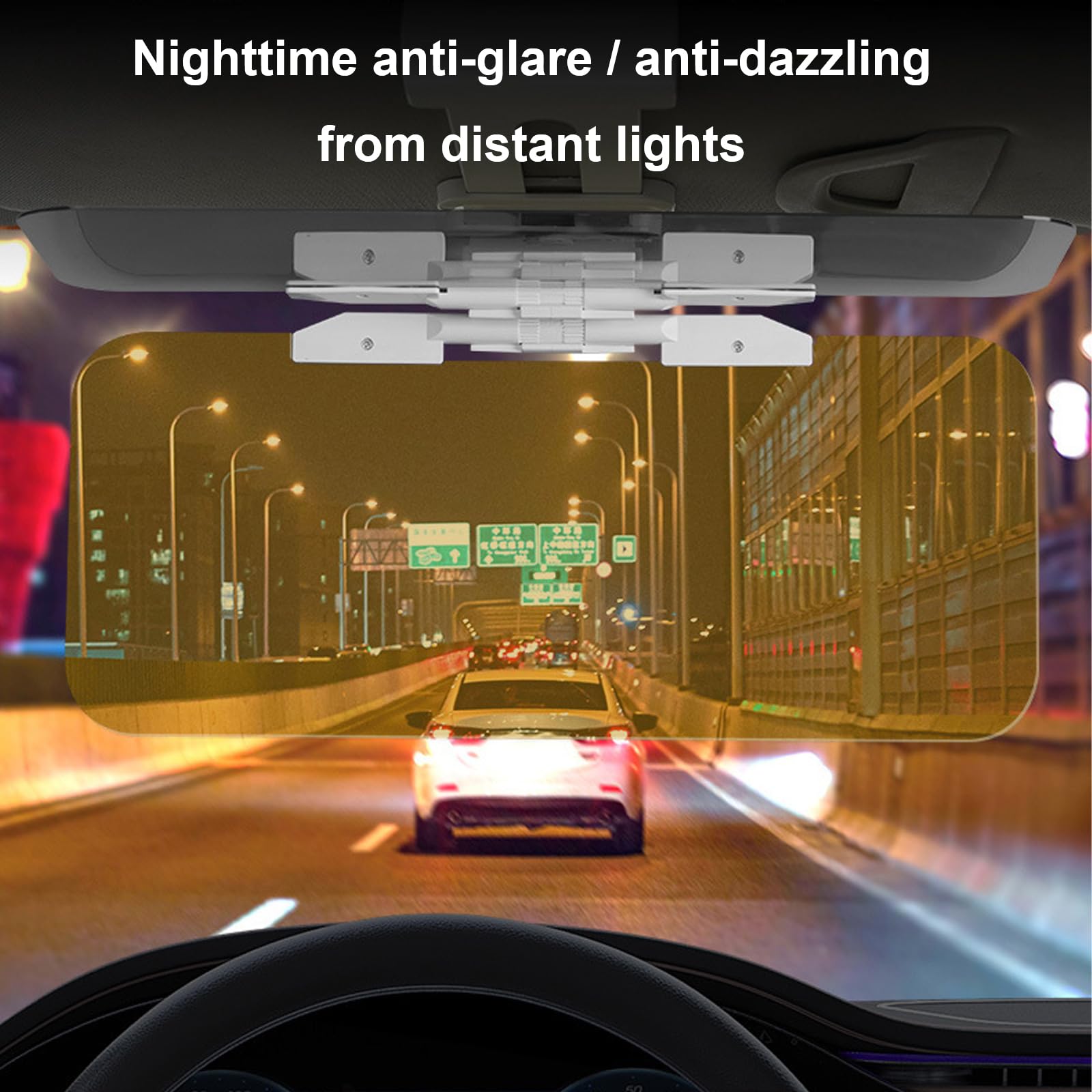1 Pcs Estensione Parasole per Auto, Visiera parasole antiriflesso 2 in 1, 2 in 1 Visiera HD Anti-riflesso, per giorno e notte, per Auto Parasole