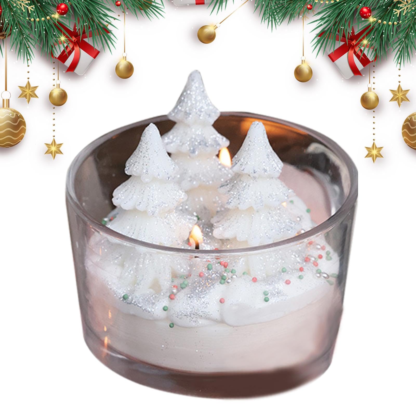 Vela decorativa aromática navideña,Vela de aromaterapia navideña Decoración