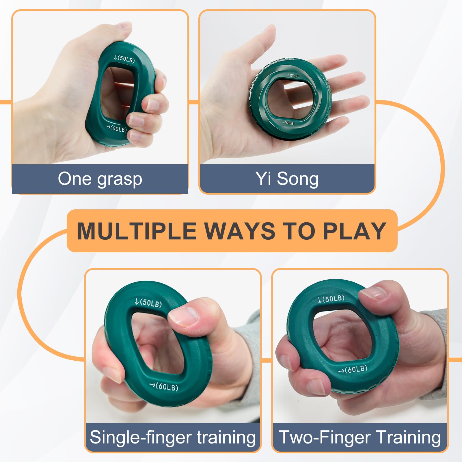 Hand Gripper,Hand Grip,Hand Muscle Trainer, Attrezzo per L'allenamento Della Forza, Attrezzo Portatile per L'allenamento di Avambracci E Mani, Allenamento Con Il Peso Corporeo,4 Pezzi