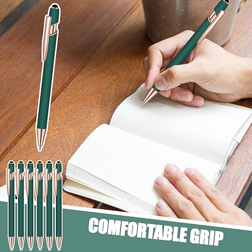 Miniatura 7 de Lragvtbk 6 bolígrafos de tinta azul con punta de lápiz digital 2 en 1, bolígrafos de metal, para pantallas táctiles, escuela, oficina, compañeros de