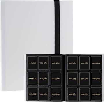 Card Binder 9 Pocket Storage 360 Card Binder,Trading Card Binder Senior and Sturdy Side-Loading Album,Intended For YuGiOh,MTG, TCG,Game Cards & Baseball Card Binde,White
