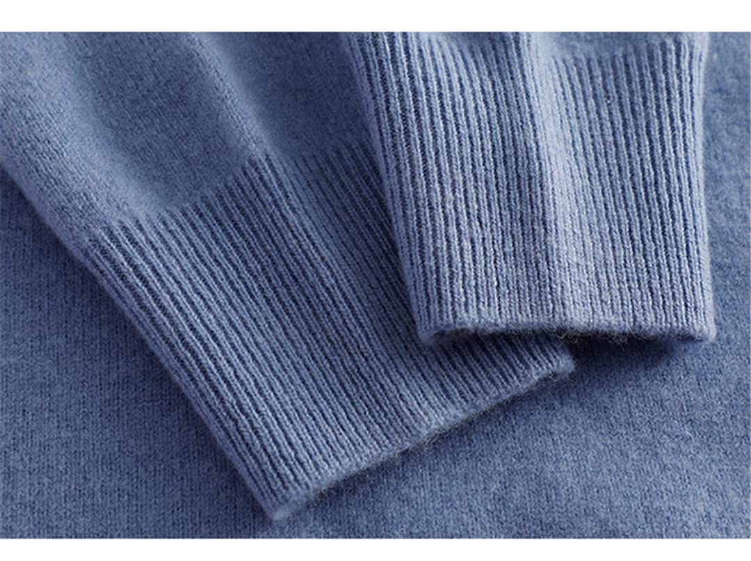 Maglione da donna in cashmere mezzo collo alto autunno inverno pullover pigro stile maglia maglia maglione di lana, Beige, XXL