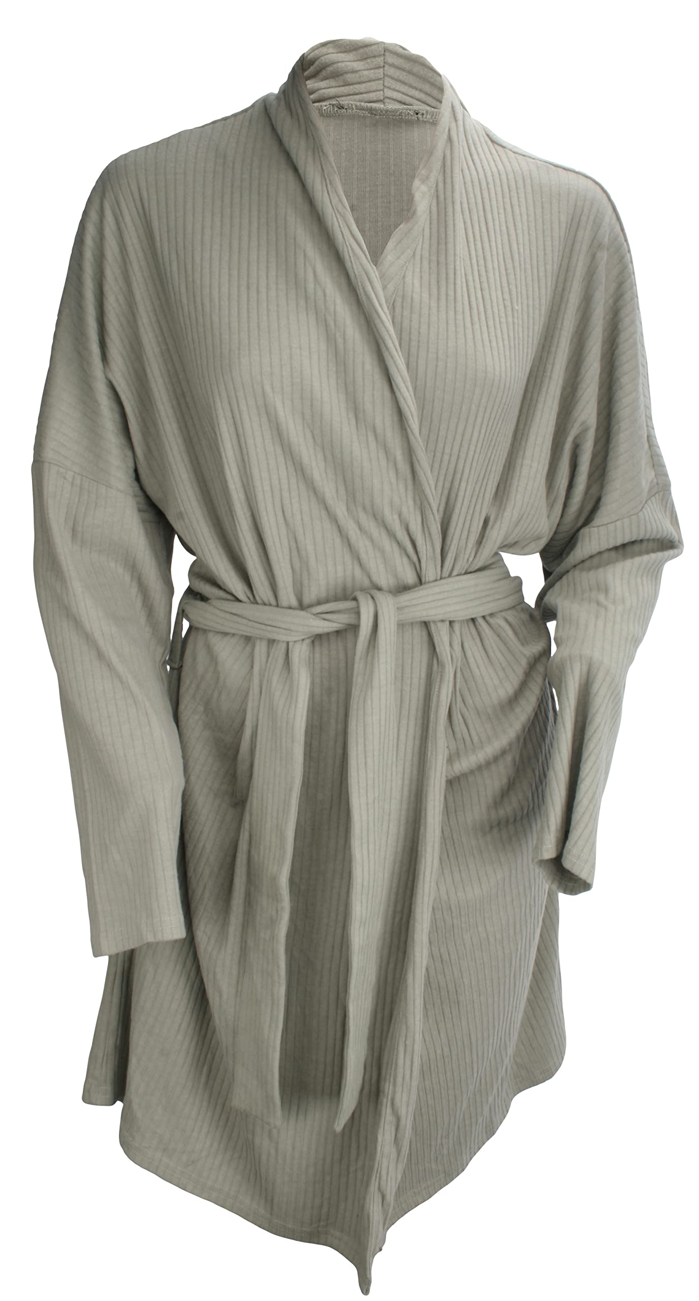 Ex-StoreLadies Cotton Rich Ribbed Jersey Dressing Gown Robe