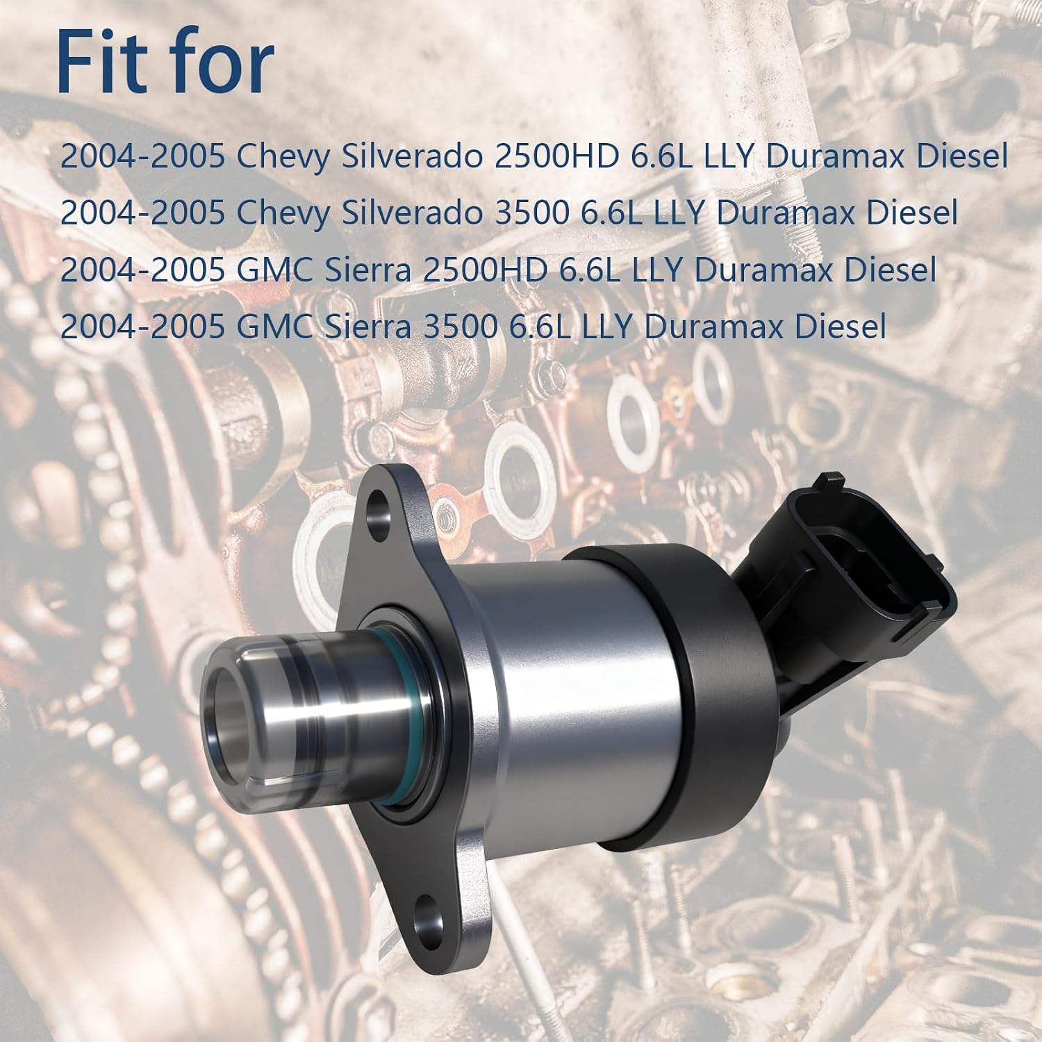 0928400653 Fuel Pressure Regulator Fit for 2004-2005 Chevy Silverado 2500HD 3500,GMC Sierra 2500HD 3500 6.6L LLY Duramax Diesel,Replace 97369850