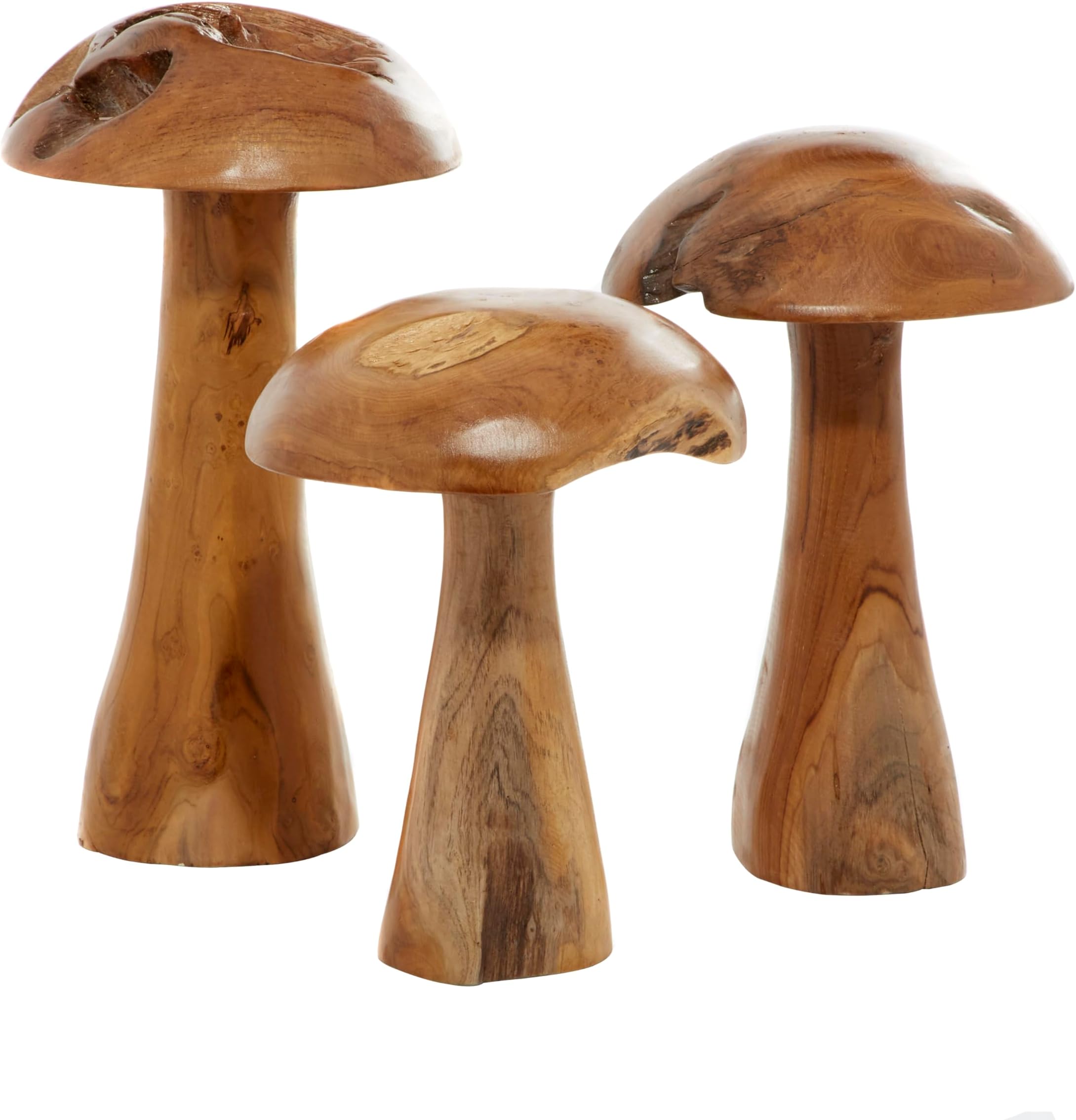 Curawood Wooden Mushrooms Sculpture for an Ornate Touch