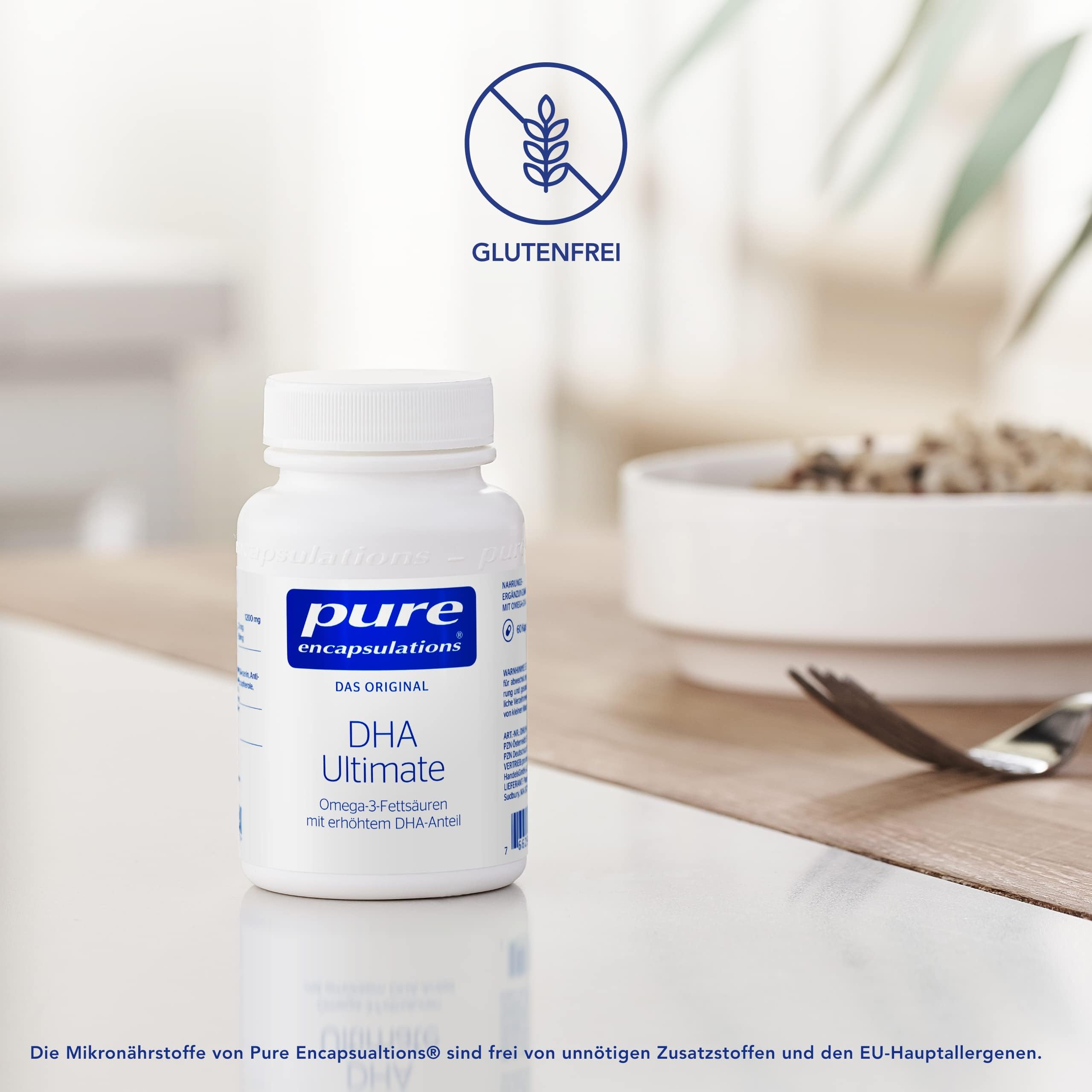 Pure Encapsulations - DHA Ultimate - Omega 3, Schwangerschaft, Augenvitamine - 60 Kapseln