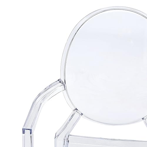 Miniatura 6 de CangLong Moderno sillón apilable de acrílico para cocina, comedor, sala de estar, invitados, dormitorio, juego de 1, transparente 2