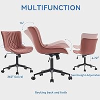 Vista 3 de YOUNIKE Silla de oficina, silla de escritorio sin brazos con ruedas, sillas giratorias ajustables para computadora de oficina en casa, silla