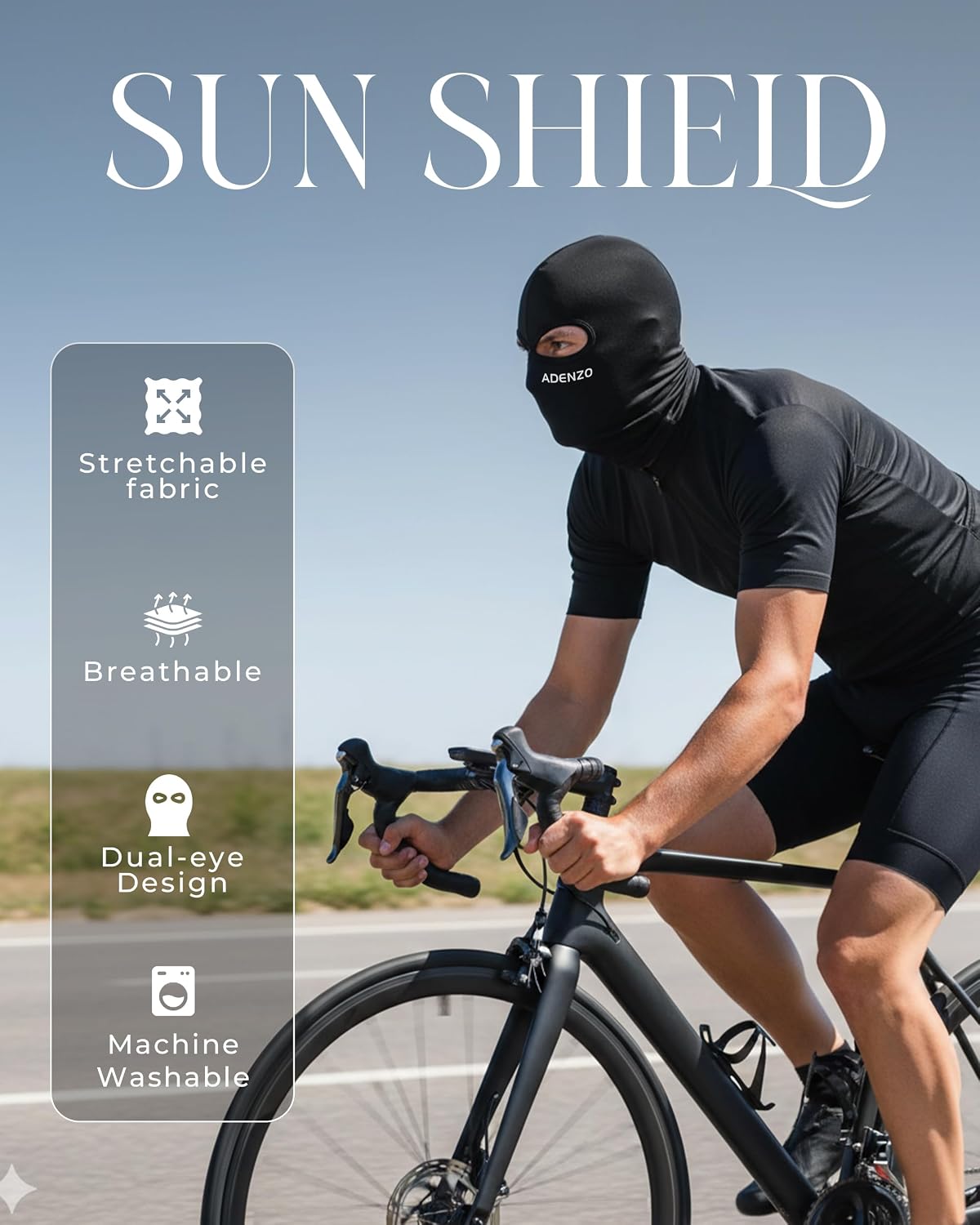 Adenzo Ski Mask Balaclava Face Mask for Men Women, UV Protector Lightweight for Motorcycle Snowboard