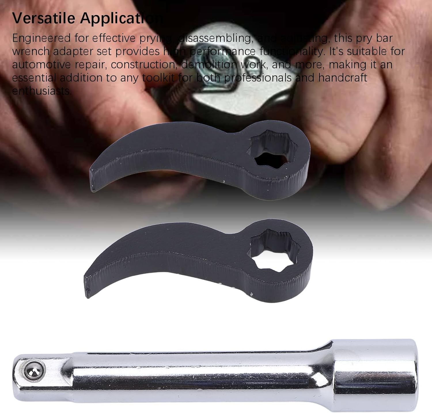 Pry Bar Wrench Adaptor Head Experience Excellent Work Performance, Adapter Head Tool, Ratchet Utility Kit Fits 3/8” Drive for Automotive Repair Construction Demolition Work
