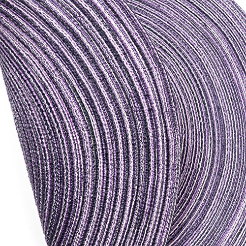 Image of SHACOS Round Braided Placemats Set of 6 Round Placemats Cotton Blend Fabric Table Mats for Wedding Party (Light Purple, 6)