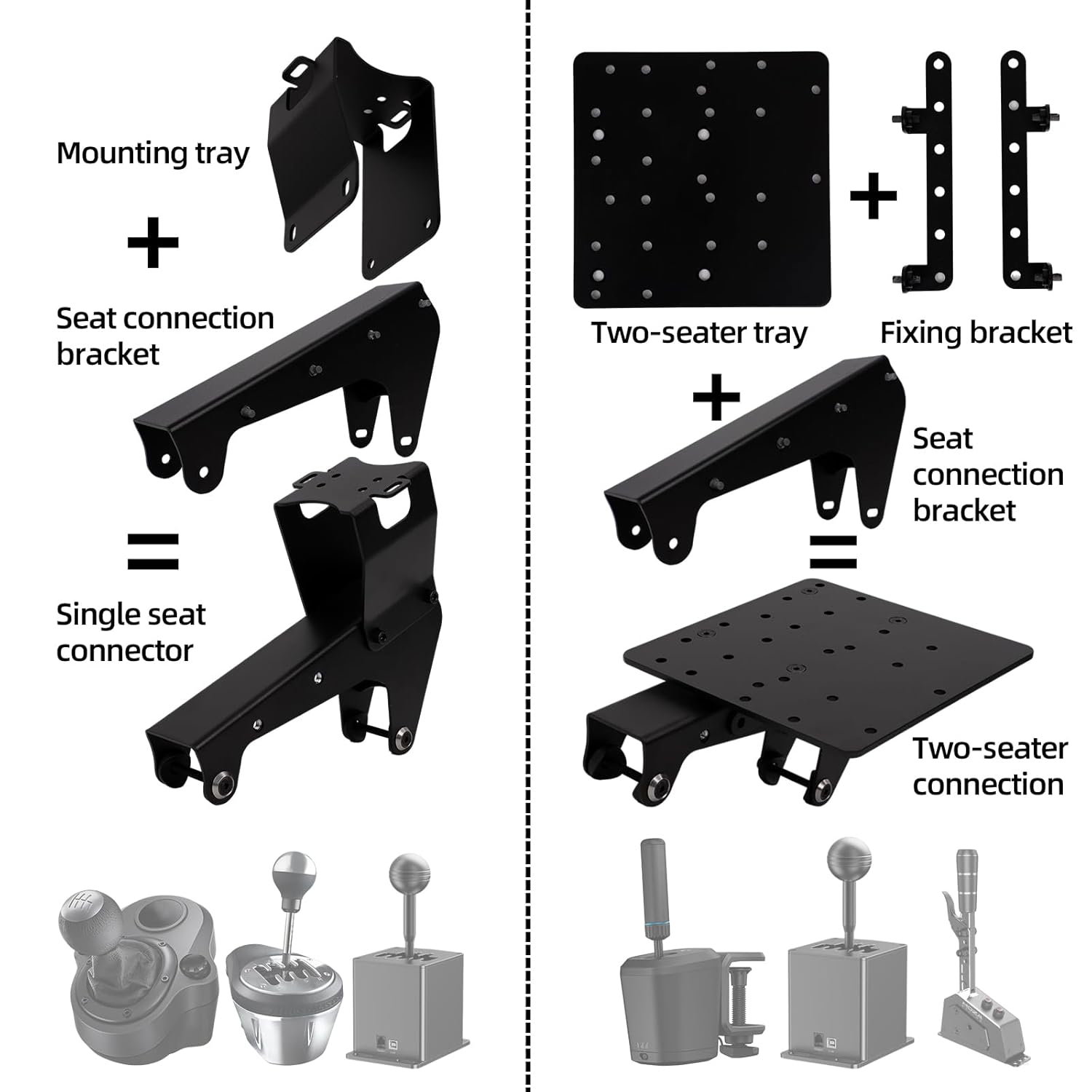 Banpingo Gearshift & Handbrake Holder – Compatible with Trophy-Style,Trophy - Logitech G, and Other Sim Racing Seats