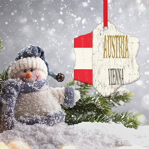 Miniatura 4 de WoGuangis Adorno colgante de árbol de Navidad de Viena Austria Adorno colgante de Navidad Nacional País Adornos de Navidad de cerámica Recuerdo