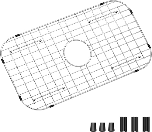 Rejilla protectora de 26-1/16 x 14-1/16 pulgadas, drenaje centrado con radio de esquina de 3-1/2 pulgadas, material de acero inoxidable para