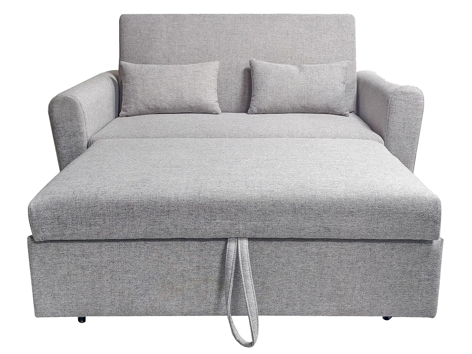 amuéblate Online - Sofá Cama de 2 Plazas Modelo Lima, Diseño Moderno, Práctico y Funcional, con Reposabrazos, Gris Claro