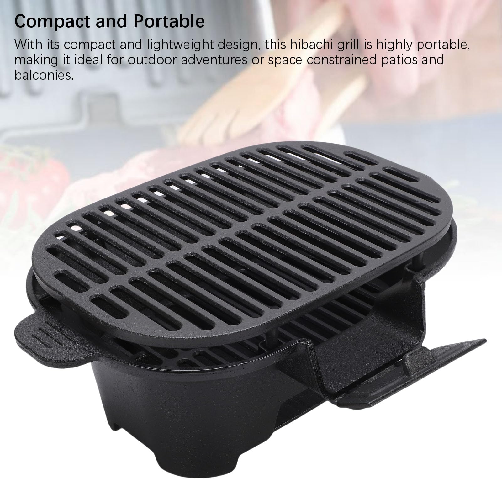 Mini Griglia Hibachi Compatta Fornello Hibachi Portatile con Distribuzione Uniforme del Calore per Picnic