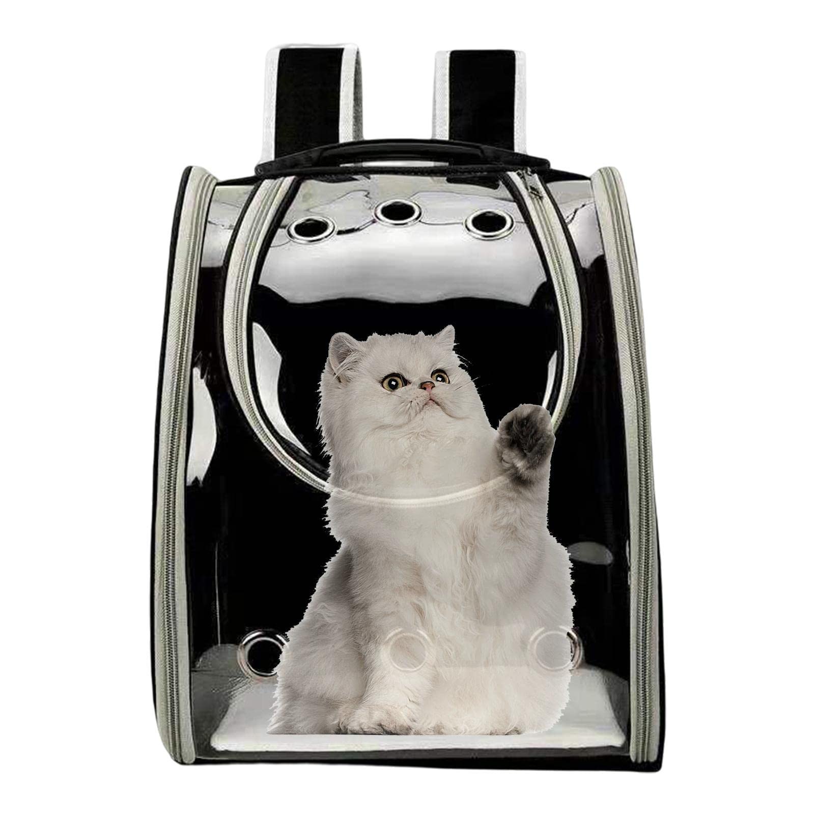 Mochila Viajera para Gatos Bolsa de Transporte Transpirable y Transparente | Mochila de Viaje que Ahorra Esfuerzo que Permite Disfrutar en Familia y con Amigos