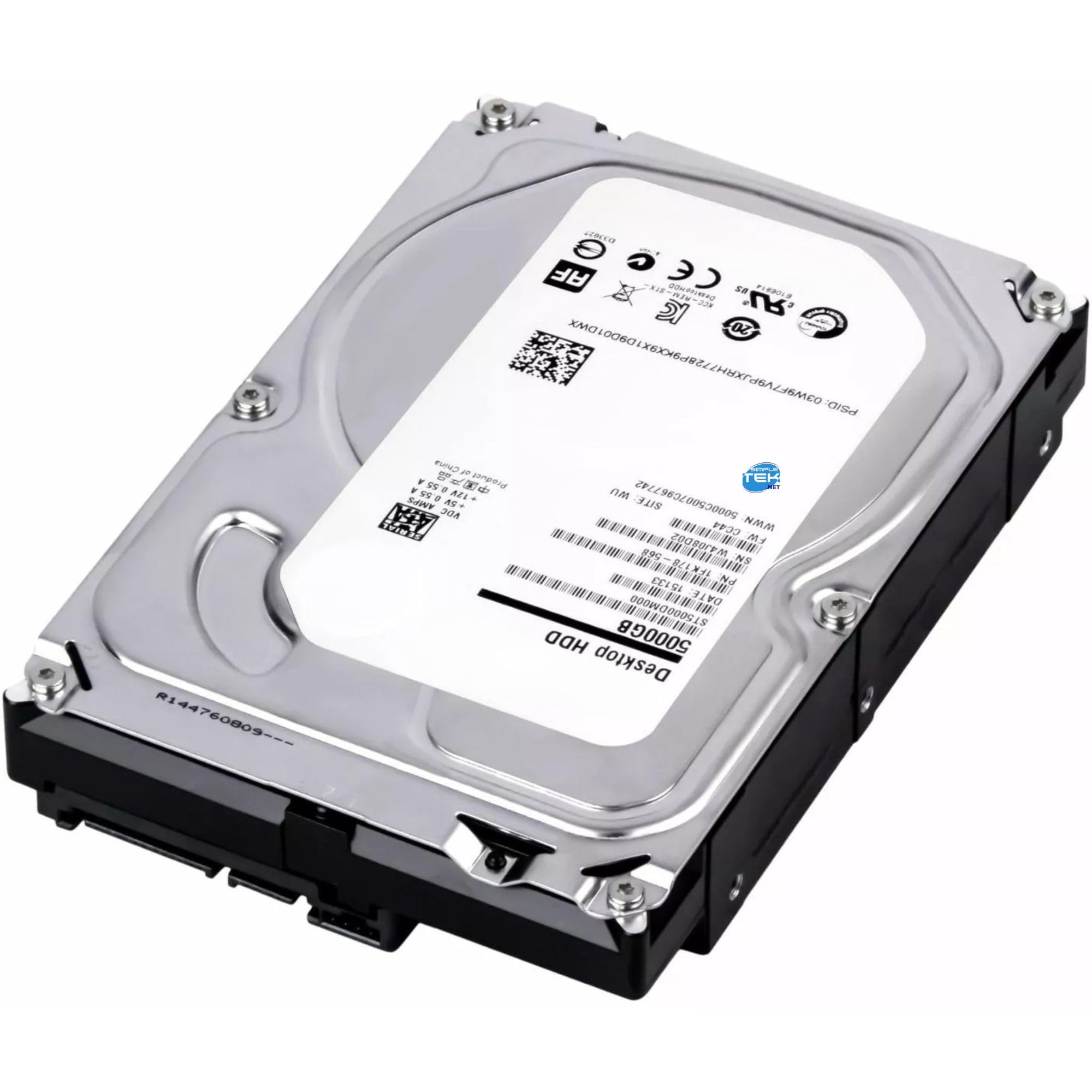 SIMPLETEK - HDD 3.5" SATA Desktop da 5TB | Cache 128MB 5900RPM | Disco Rigido per Server, NAS, DVR e PC (ST5000DM000) (Ricondizionato)