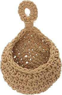 Zerodeko Fruit Hanging Basket Wall Mounted Basket Hanging Plant Shelf Garlic Holder Extra Small Zip Mens Wallet Vegetable Hanger Planter Stand Wall Vegetable Basket Rope Storage Basket