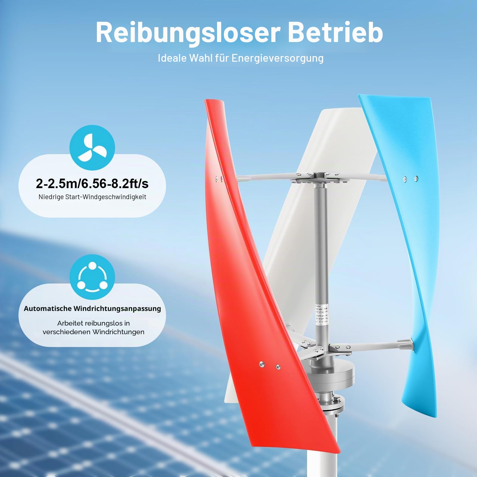 Windturbinen-Generator 400W Windkraftanlage 3-Klinge Windrad Stromerzeugung Windgenerator mit Steuerung, 300 U/min, für Schiffen, Pavillons, Hütten, Wohnmobilen