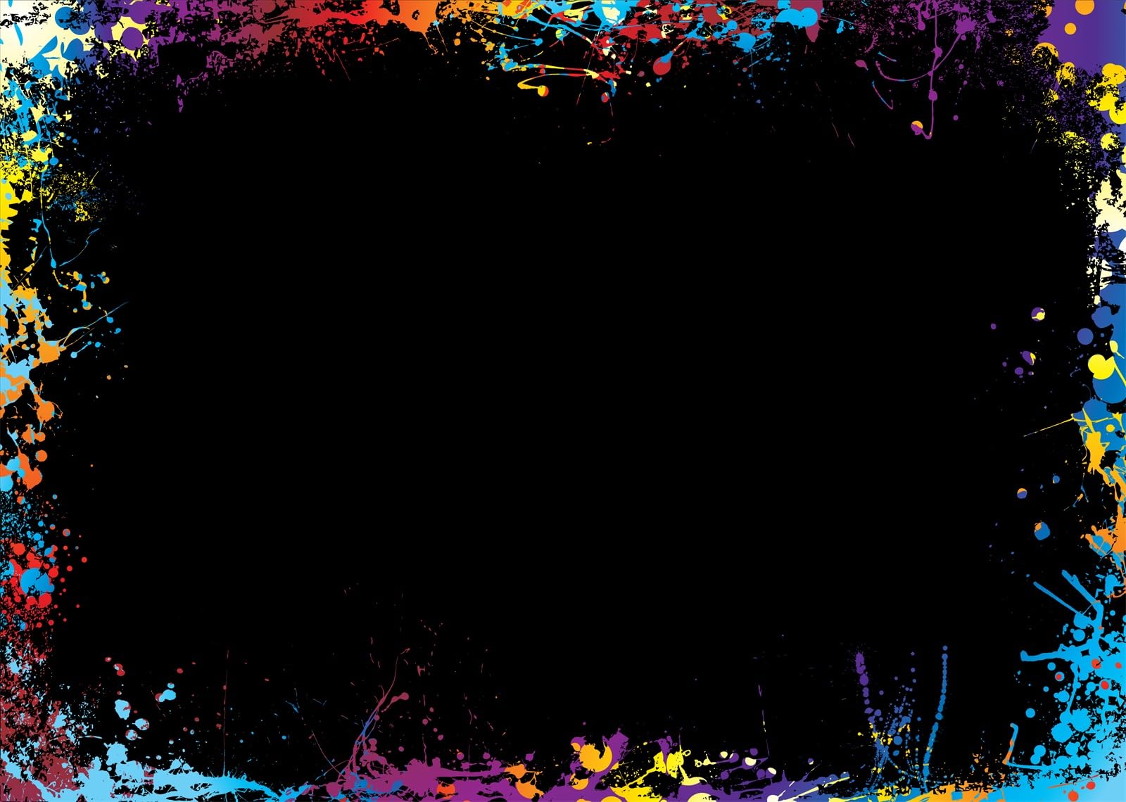 BELECO 6x3m Telo sfondo schizzi di vernice | Schizzi pittura arcobaleno arte graffiti sfondo nero festa anni 80 90 banner accessori studio foto
