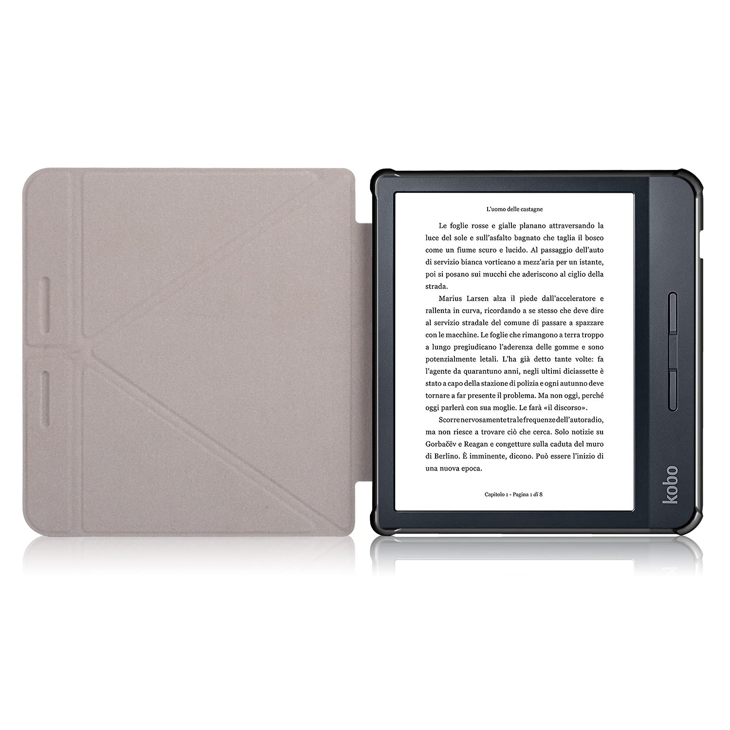 Compatible avec Coque KOBO Libra H2O 7 inch 2019 Tablet Couverture arrière en Cuir Bande Corps Complet Protection en Cuir pour Tablette Shell (Rose)