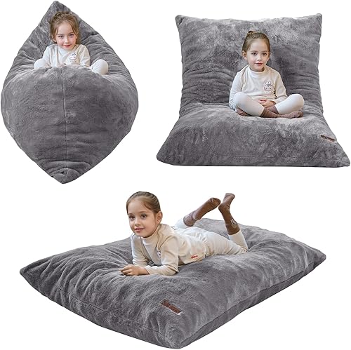 Miniatura 16 de MAXYOYO Silla Puf 3 en 1 para Niños Cama, Sofá de Suelo Infantil para Juegos, Lectura, Cojín de Suelo de Puf Convertible con Funda Lavable a Máquina