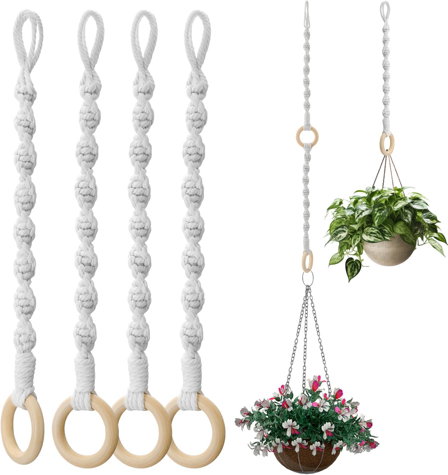 Amazon.com: 6 Pack Adjustable Macrame Plant Hanger Extenders ...