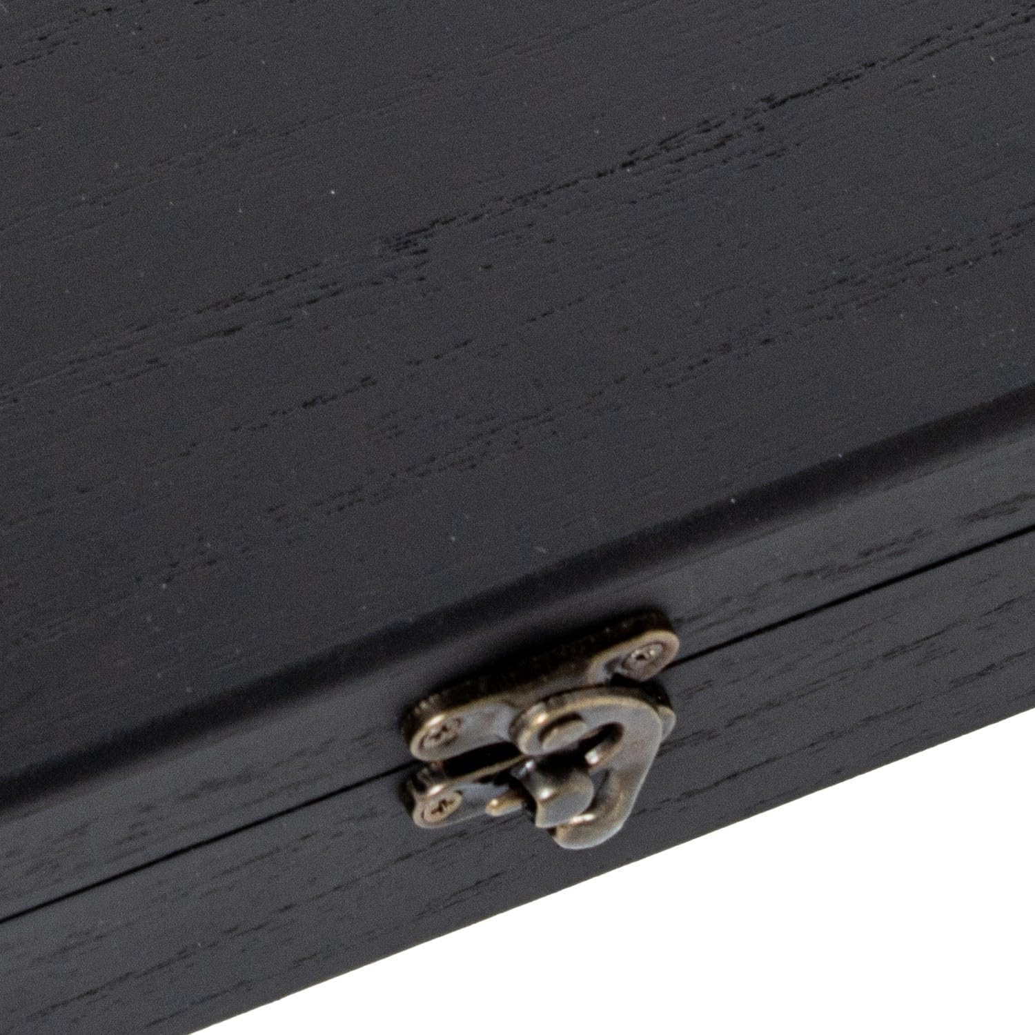 DRW Cavatappi in scatola di legno in nero e cromato 23,5x19x7 cm