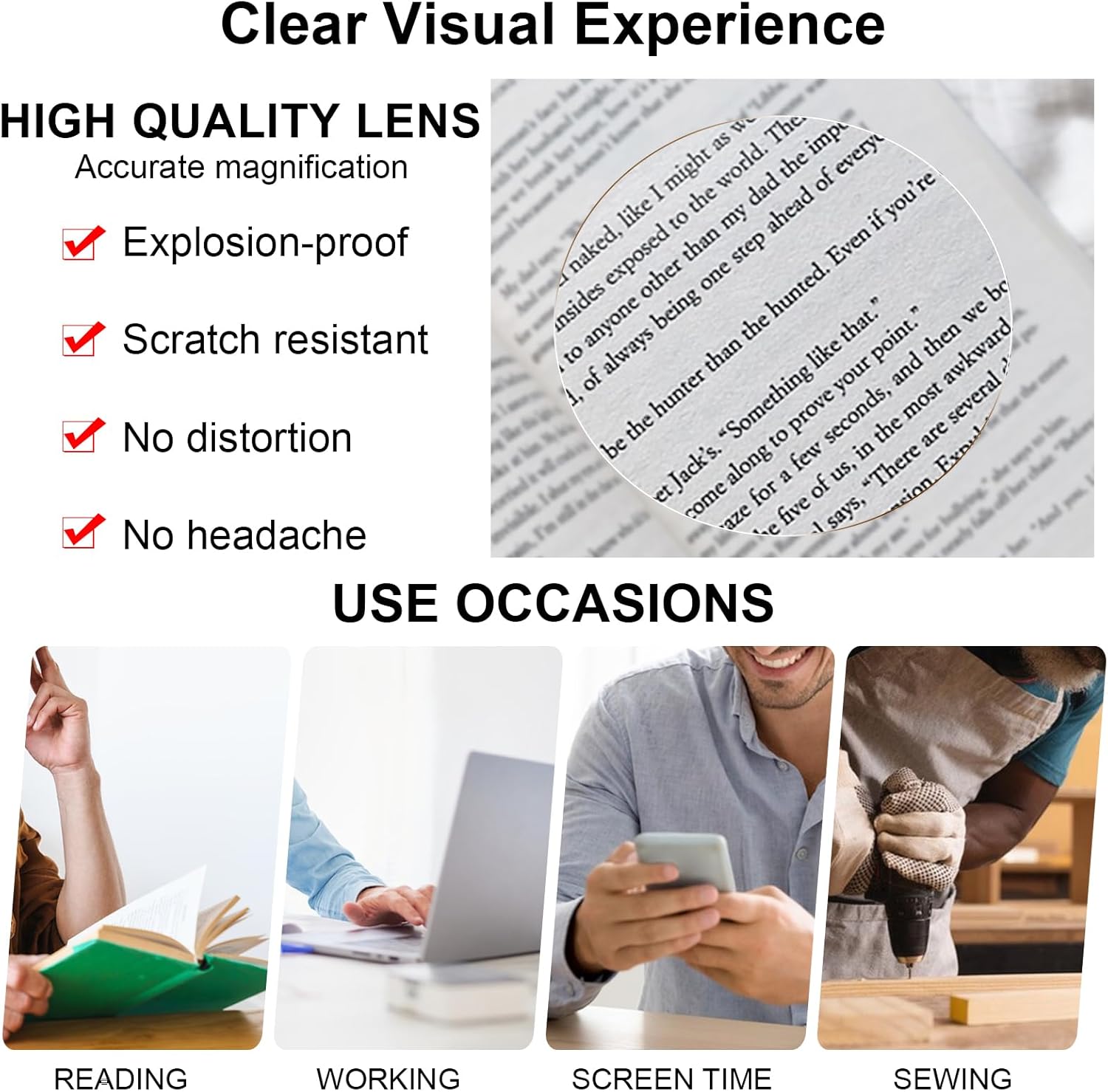 OCCI CHIARI Oversized Reading Glasses for Men Thick Square Big Head Readers 1.0 1.25 1.50 1.75 2.0 2.25 2.50 2.75 3.0 3.5 - Image 3