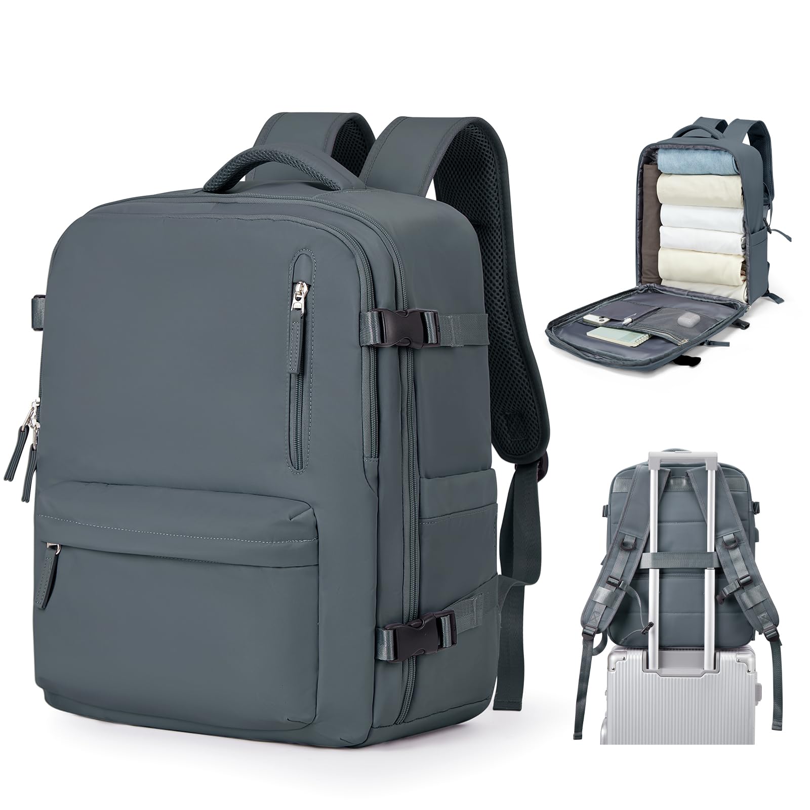 BJLFS Borse da Cabina per Ryanair 40×20×25 Bagaglio a Mano Easyjet 45×36×20 Borsa Zaino da Viaggio, Zaino da trekking,Zaino Casual per laptop da 14 pollici per scuola