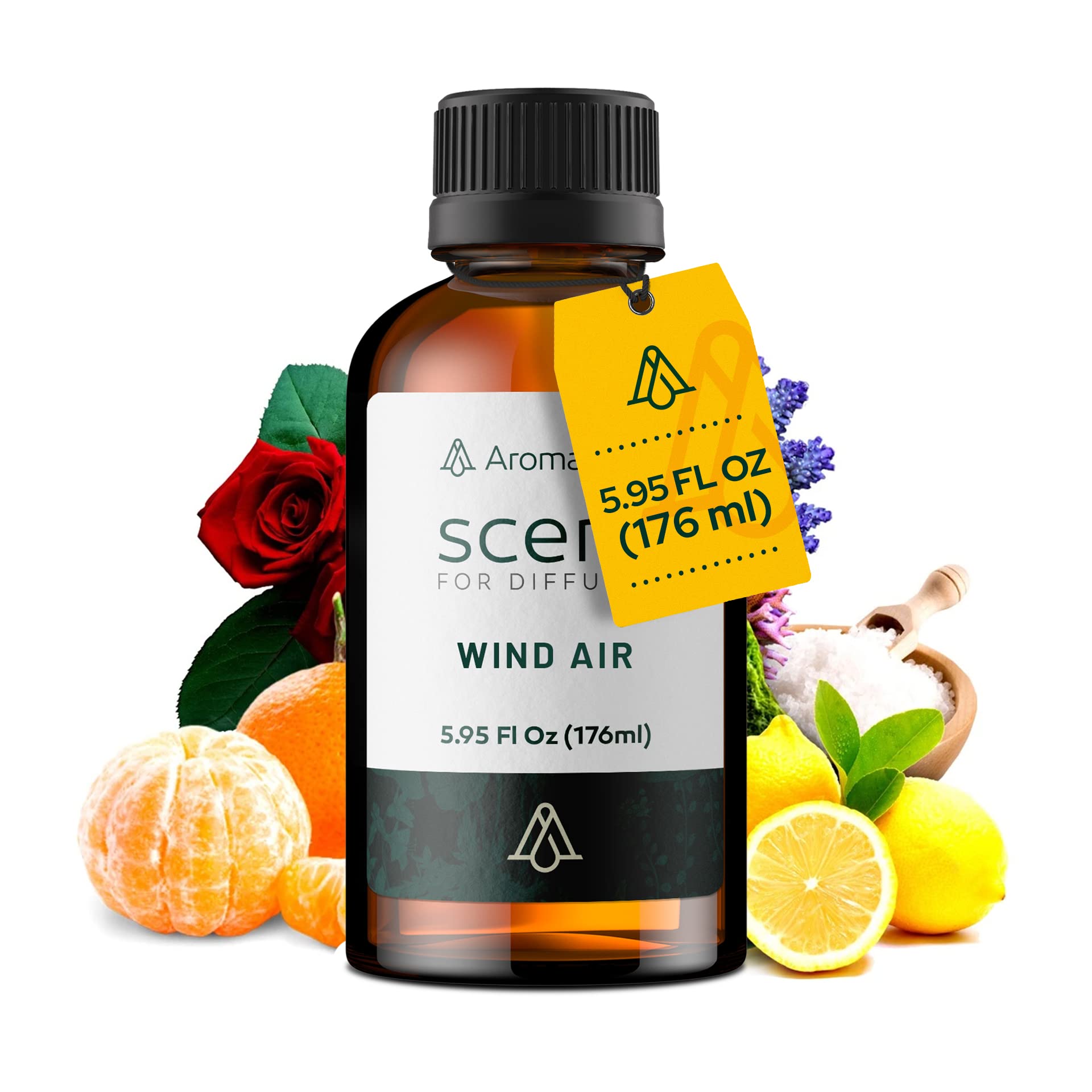 Aromaplan Hotel Scents Wind Air 5 Fl Oz (148ml), Home Luxury Aroma & Hotel Fragrance Diffuser Oil- Hotel Diffuser Oil for Aromatherapy- USA Made, Bigger Bottle, Bolder Aroma & Longer Lasting