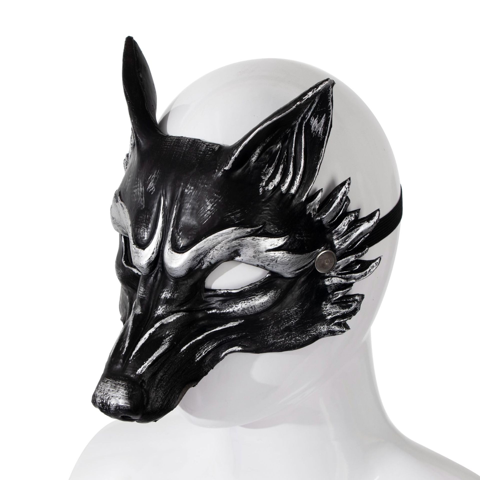 Moonlove Gothic Wolf Masquerade Mask 3D Novelty Werewolf Fantasy Cosplay Costume Half Face Cover Makeup Prop Mardi Gras Festival Party Supplies Halloween Accessory - Image 4