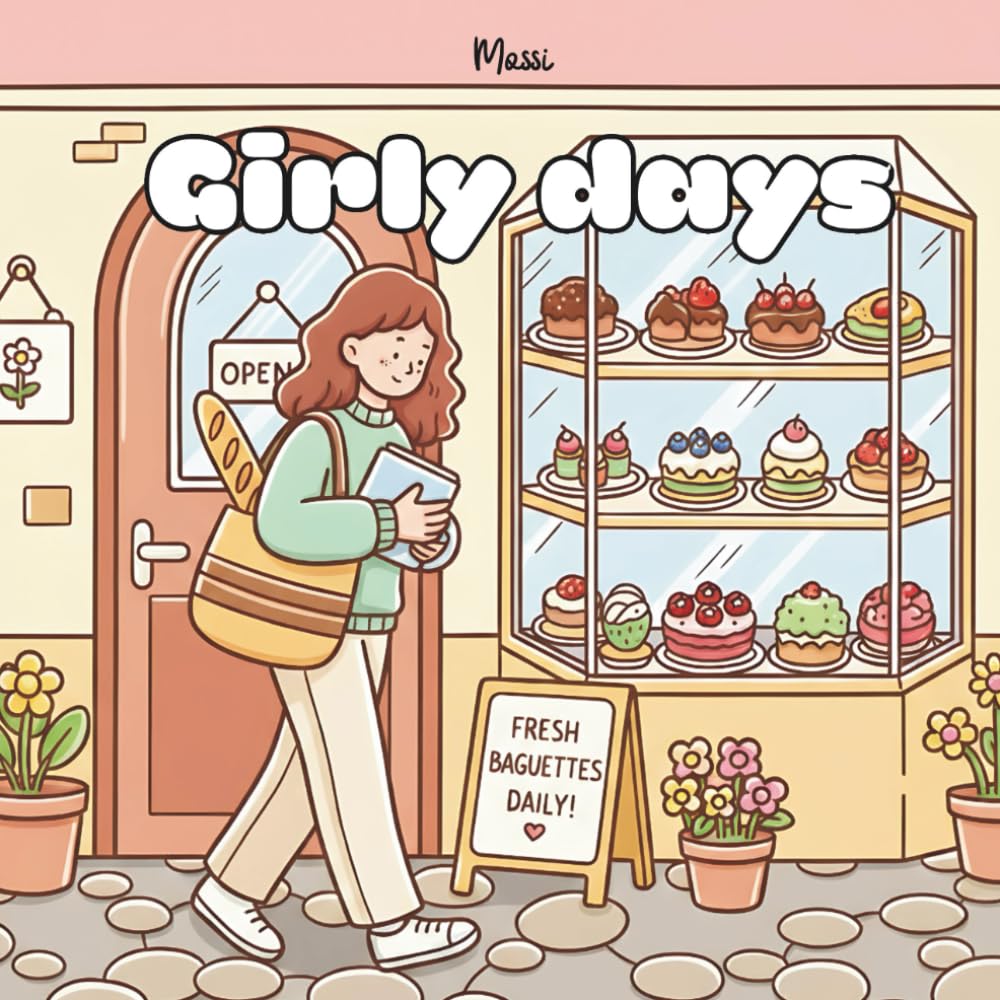 girly days mossi coloring book: cute and comfy coloring book