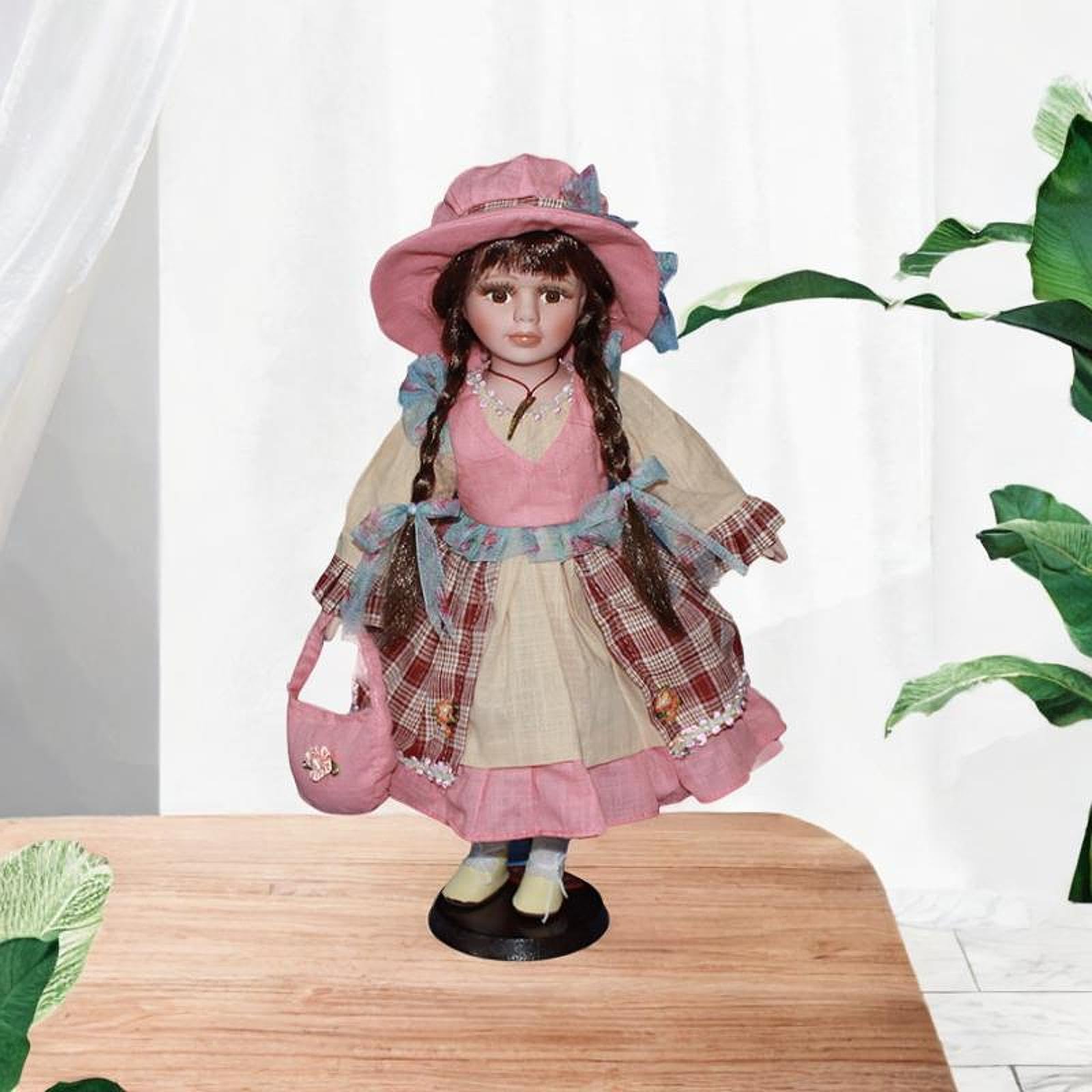 15.75" Bambola di Porcellana Decorativa in Ceramica Con Abito per la Decorazione