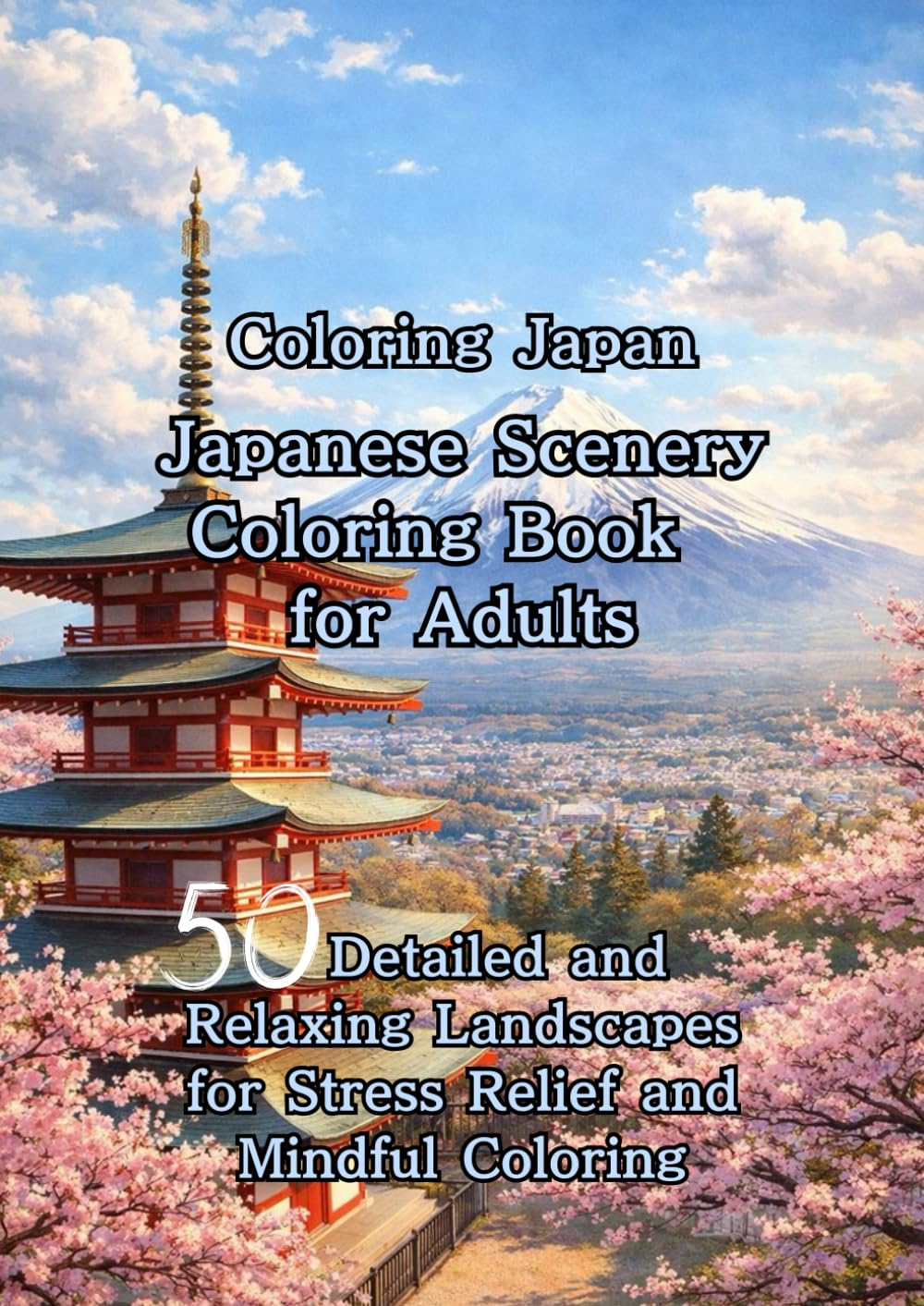 Coloring Japan Japanese Scenery Coloring Book for Adults: 50 Detailed and Relaxing Landscapes of Japan for Stress Relief and Mindful Coloring (Coloring the World™ Series)