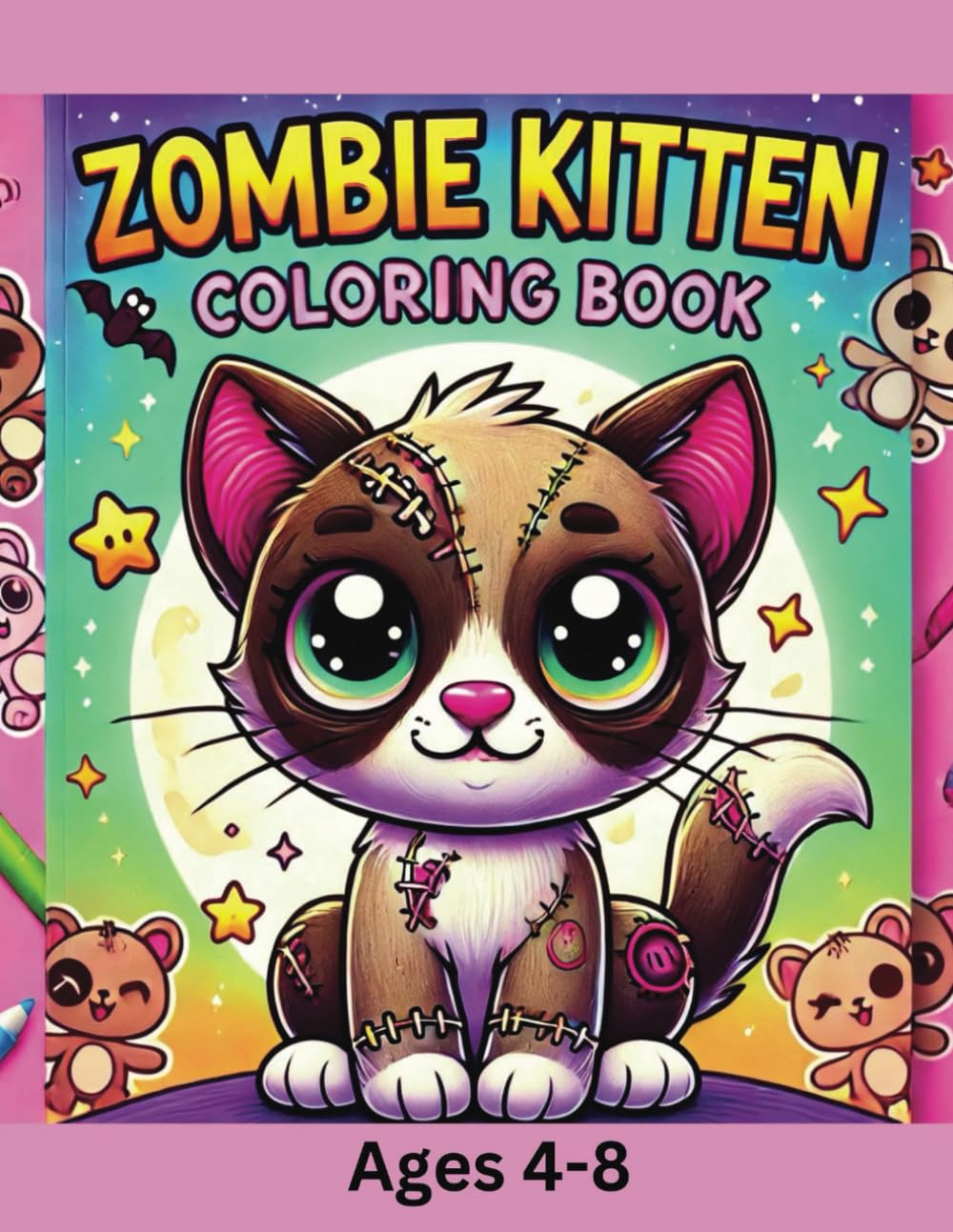 Zombie Kitten Coloring Book: Spooky & Cute Fun for Kids Ages 4-8! (Zombie Critters)
