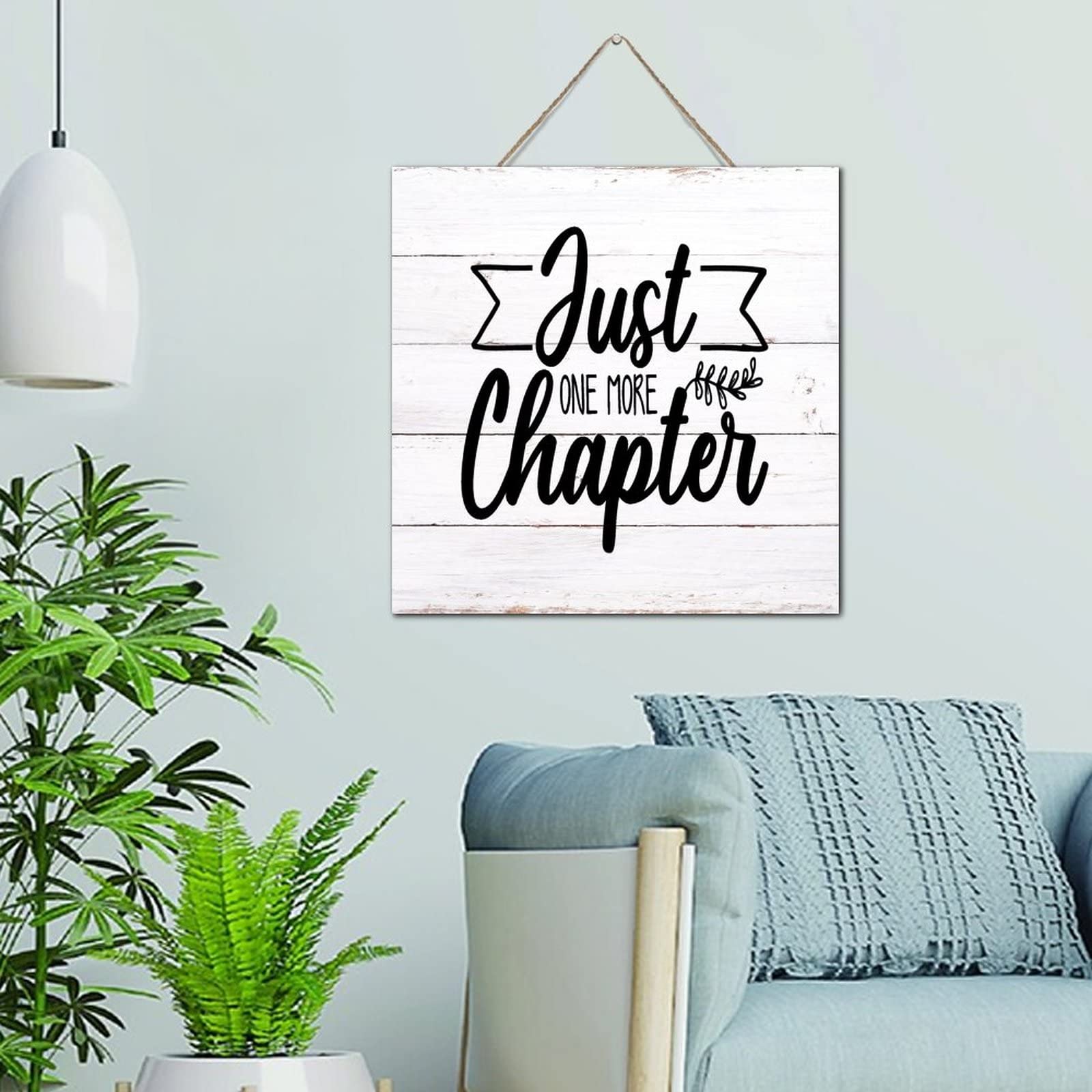 Just One More Chapter décoration vintage en bois à offrir à un passionné de livres