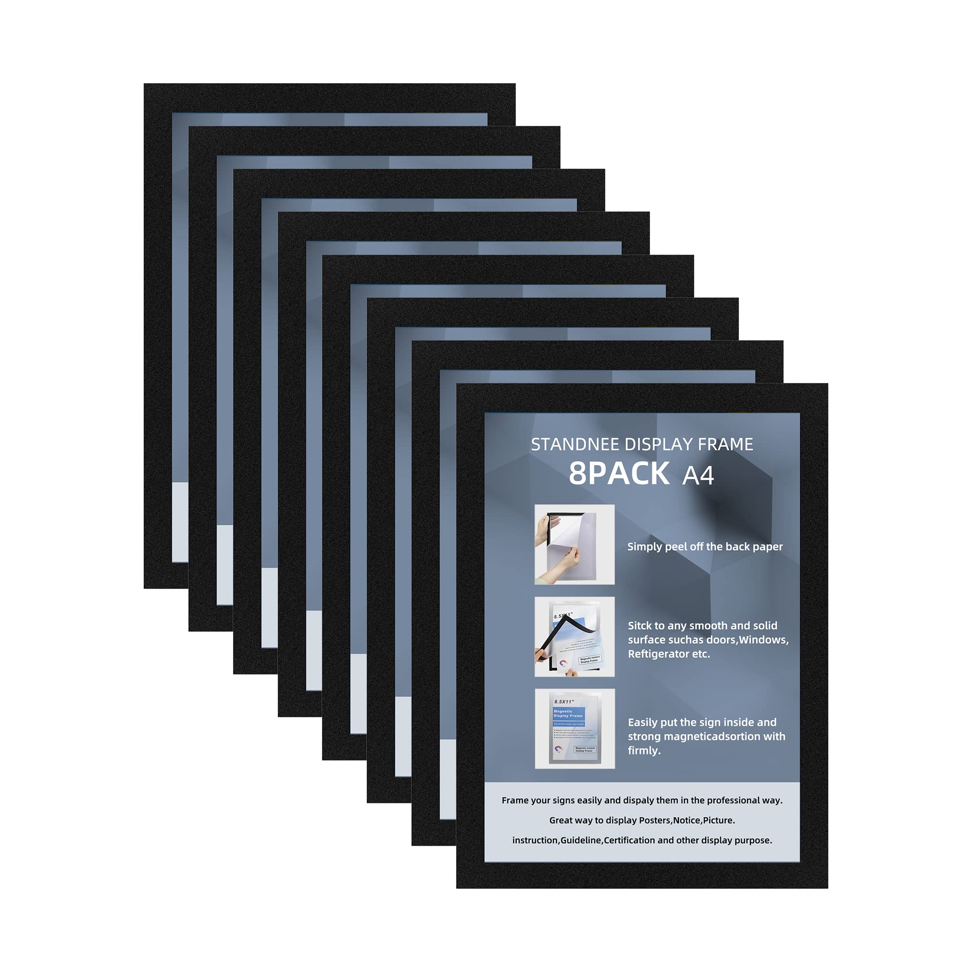 Confezione Da 12 Cornici Magnetiche Autoadesive Formato A4