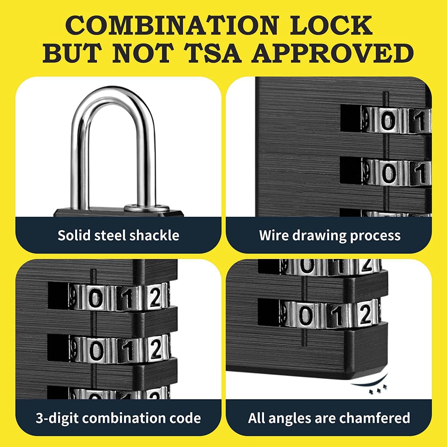 12 Pack Small Combination Lock，3 Digit Small Combo Lock for Locker,Luggage,Backpack,Suitcase - - 
