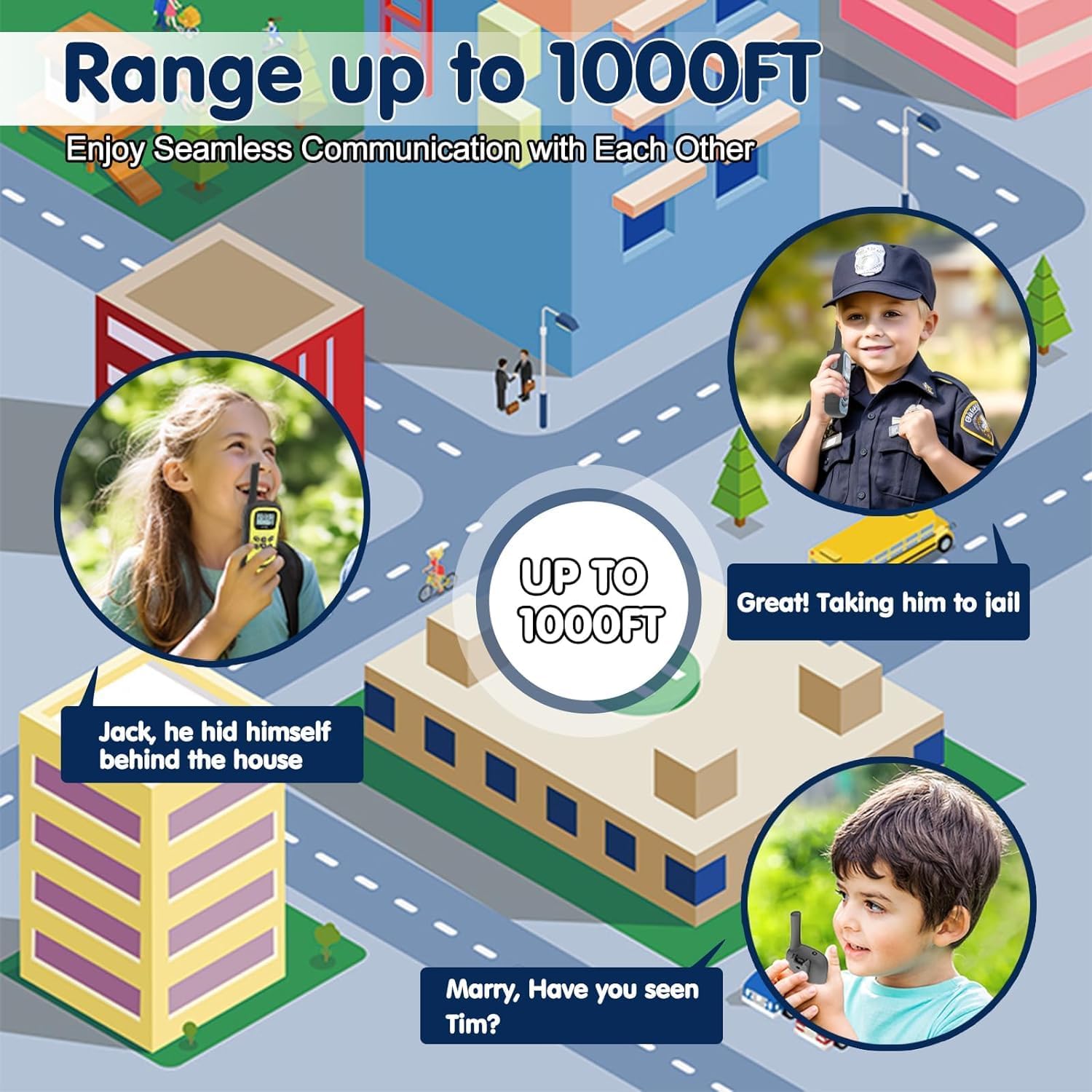 QUOLIX Walkie-talkies for Kids, Rechargeable Kids Walkie-talkies 2 Pack with Long Range, 2 3 4 5 Year Old Boys Girls Birthday Gift & Toys.