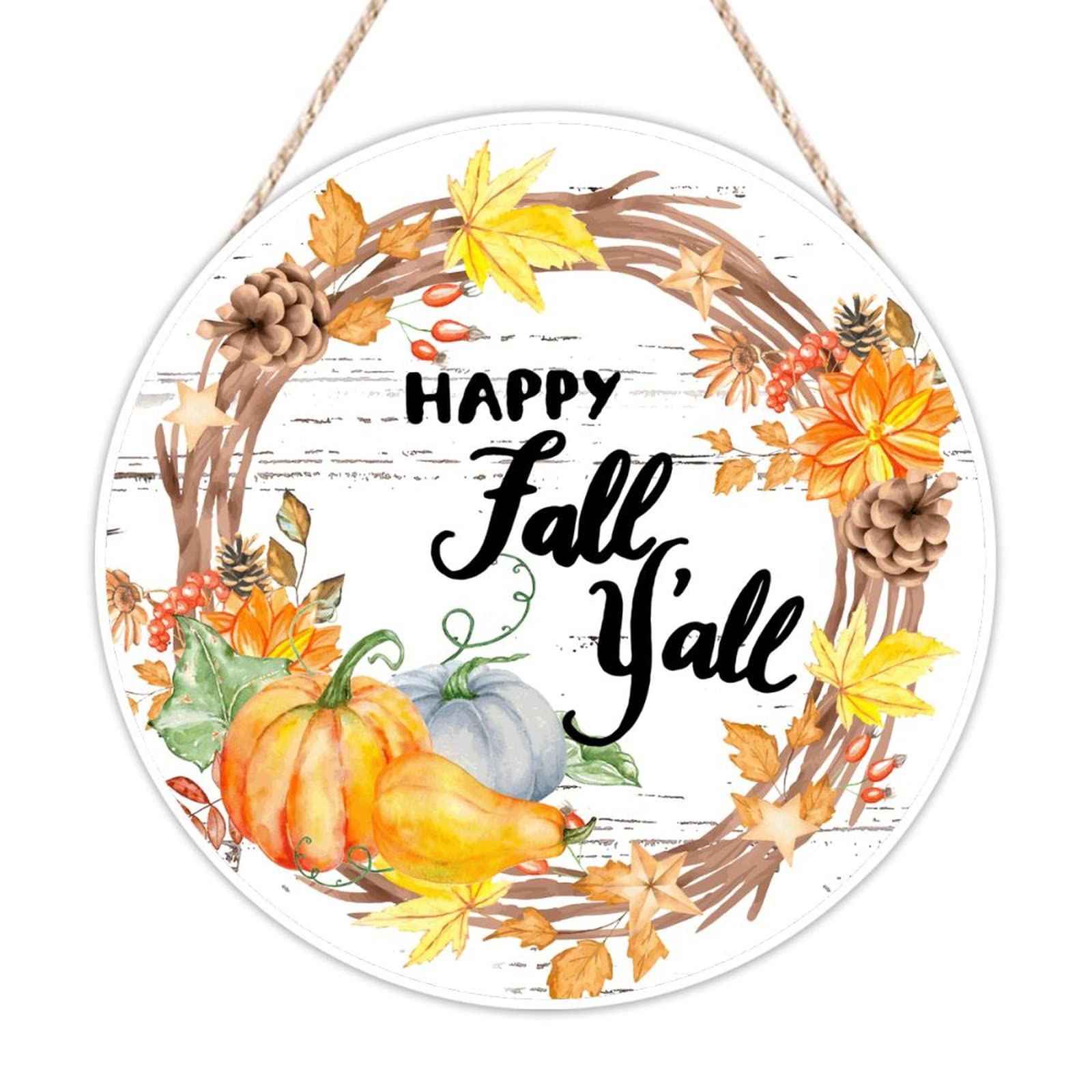 Panneau de bienvenue Happy Fall decoration murale de qualite en bois de citrouille chic