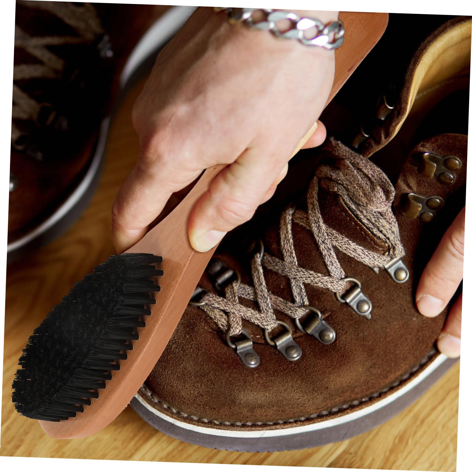 3 Pz Spazzola Per Scarpe in Legno Massello Spazzola Per La Pulizia Dei Sacchetti Spazzola Per Scarpe in Crine Di Cavallo Spazzola Per Lucidare Gli Stivali Calzascarpe Di Legno GALPADA