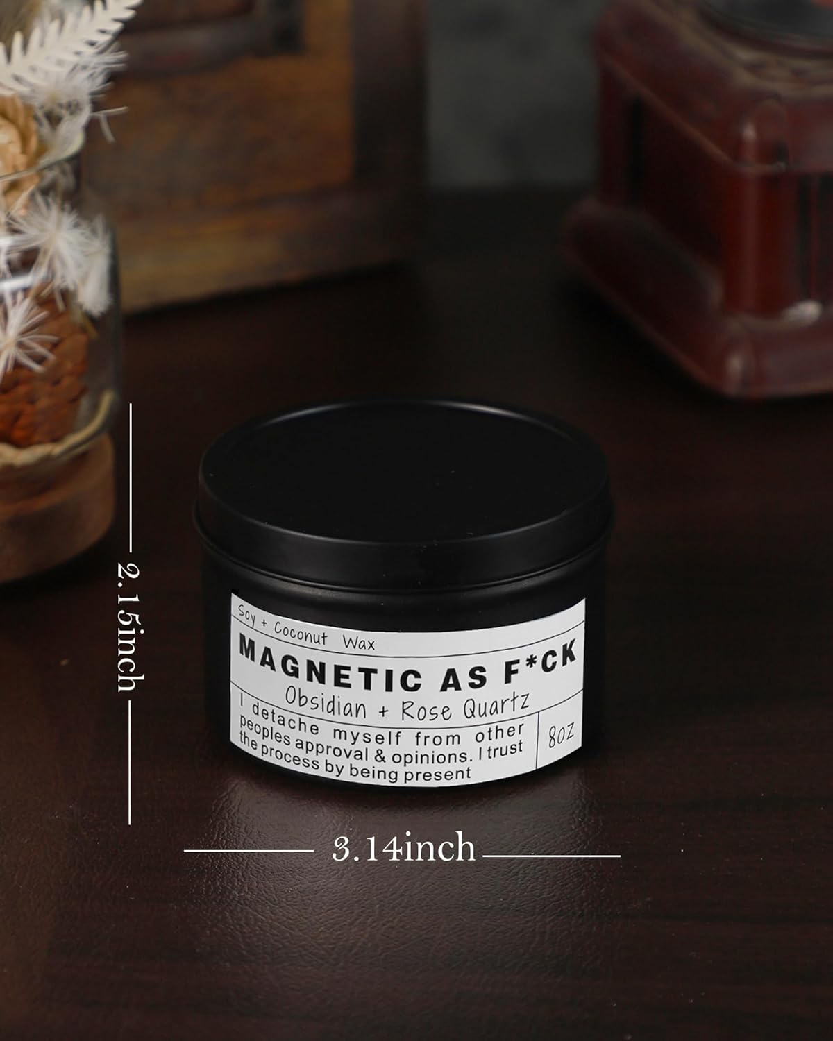 Magnetic AS F*CK Detachment Grounding Quartz Obsidian Protection Magic Attraction Manifestation Crystal Self Love Ritual Meditation Hande Made Chakra Candle(8oz). - Image 6
