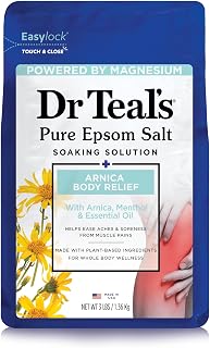 Dr Teal's Epsom Salt Arnica Magnesium Soak for Muscle Relief - Menthol & Eucalyptus Bath Salts, 3 lbs