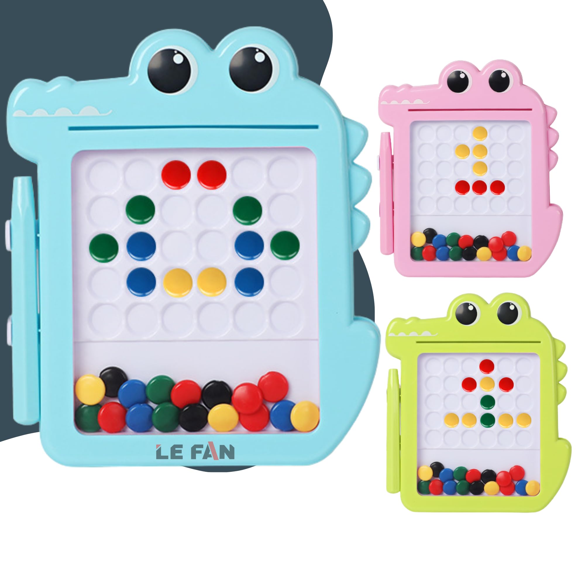 Lefan Plastic Magnetic Slate Magnetic Drawing Board For Kids Doodle Board Magnetic Beads Pen Drawing Board Dot Art Educational Travel Toys For 2 3 4 5 6 7 8 Year Old Boys Girl (Crocodiles-Pack Of 1) (B0CSYMZZPS) Amazon Price History, Amazon Price Tracker